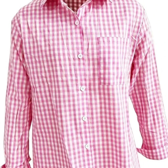 Barbicore Pink Gingham  Button Down Shirt - Picture 7 of 7